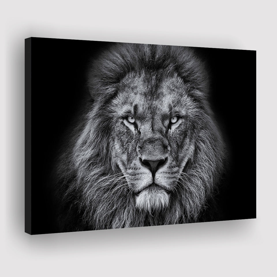 Lion Black & White Canvas Prints Wall Art Decor - Paiting Canvas, Art Prints, Wall Decor, For Sale