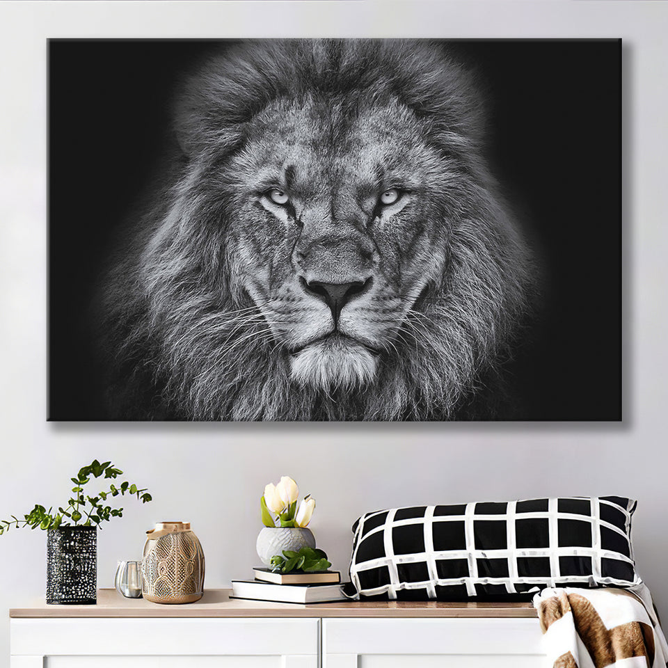 Lion Black & White Canvas Prints Wall Art Decor - Paiting Canvas, Art Prints, Wall Decor, For Sale