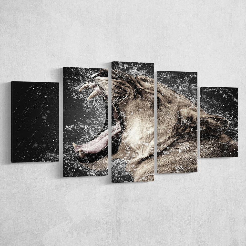 Lion, Lion Portrait Canvas Art Multi Panels,Canvas Prints Wall Art Home Decor