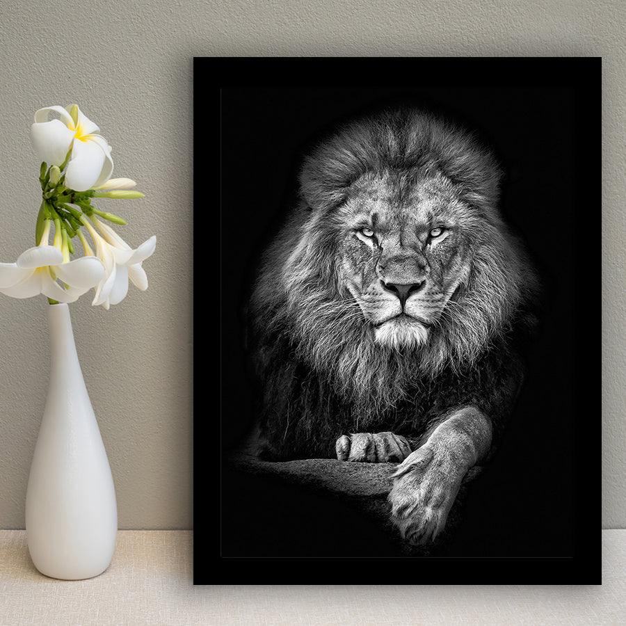 Lion Print Framed Art Print Wall Decor - Painting Art, Framed Picture, Home Decor