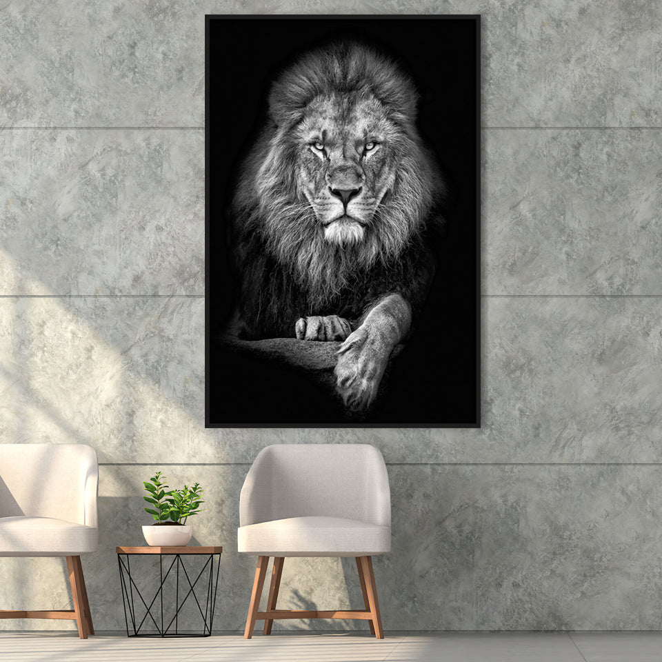 Lion Canvas Print Framed Canvas Prints Wall Art - Painting Canvas, Framed Picture, Home Art Decor