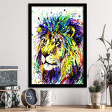 Lion Colorful Graffiti Framed Art Print Wall Decor - Painting Art, Wall Art, Framed Picture, Black Frame