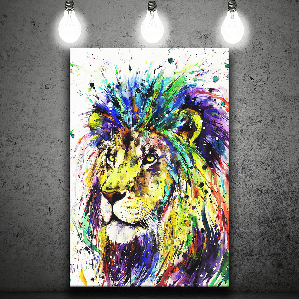 Lion Colorful Graffiti Canvas Prints Wall Art Decor - Painting Canvas, Home Decor, Art Print, Art For Sale