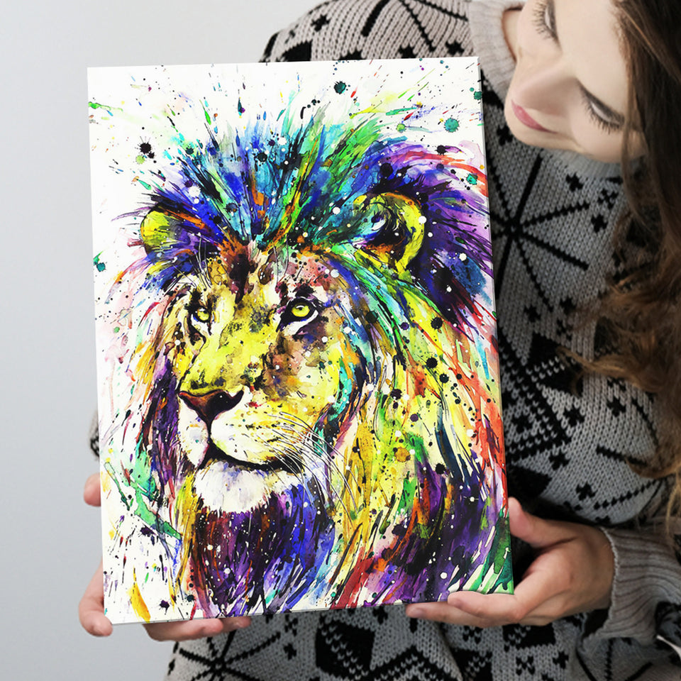 Lion Colorful Graffiti Canvas Prints Wall Art Decor - Painting Canvas, Home Decor, Art Print, Art For Sale