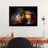 Lion Jesus Art Framed Canvas Wall Art - Canvas Prints, Framed Art, Prints for Sale, Canvas Painting