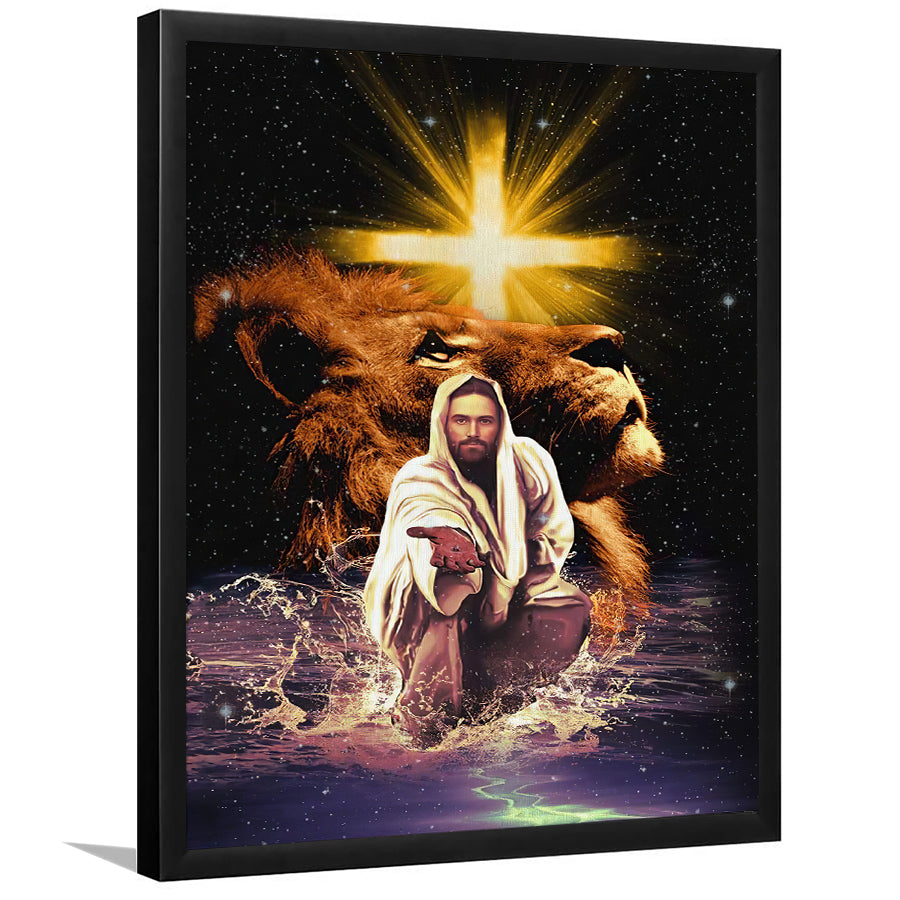 Lion Judah Jesus Reaching Hand Framed Art Prints - Framed Painting, Painting Art, Prints for Sale, Wall Art, Wall Decor