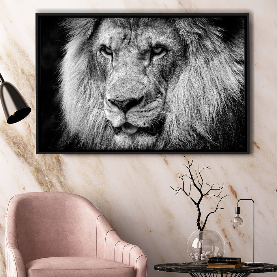 Lion Original Art Framed Canvas Prints Wall Art Decor - Paiting Canvas, Art Prints, Floating Frame