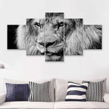Lion Original Art 5 Piece Canvas Prints Wall Art Decor - Painting Canvas, Multi Panels