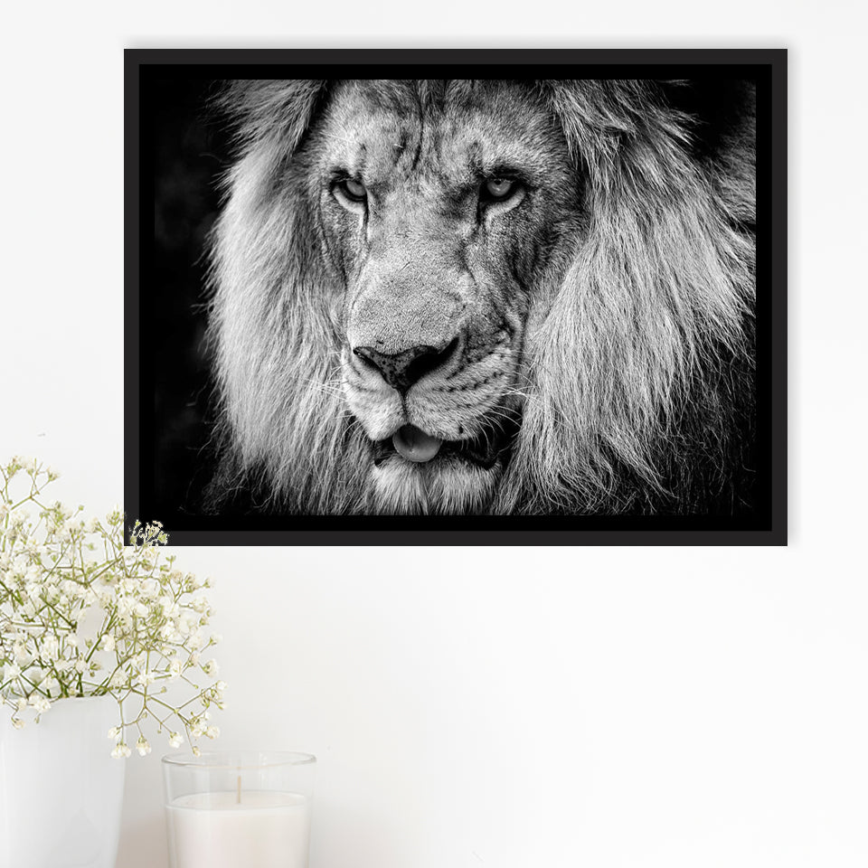 Lion Original Art Framed Canvas Prints Wall Art Decor - Paiting Canvas, Art Prints, Floating Frame