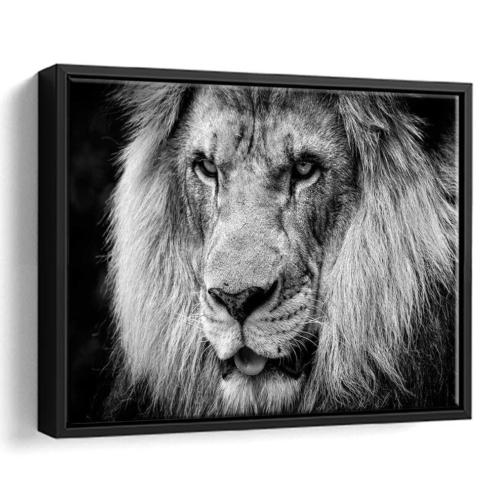 Lion Original Art Framed Canvas Prints Wall Art Decor - Paiting Canvas, Art Prints, Floating Frame