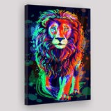 Lion Portrait Water Colorful Canvas Prints Wall Art Decor - Painting Canvas, Home Decor, Art Print, Art For Sale