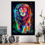 Lion Portrait Water Colorful Framed Art Print Wall Decor - Painting Art, Wall Art, Framed Picture, Black Frame