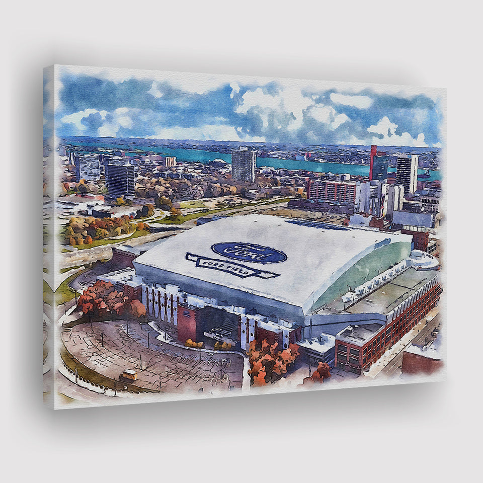Lions Football Team Watercolor, Sport Art Prints Fan Gift, Canvas Prints Wall Art Decor