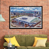 Lions Football Team Watercolor, Sport Prints Fan Gift, Framed Art Prints Wall Art Decor