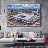 Lions Football Team Watercolor, Sport Art Prints Fan Gift, Framed Canvas Prints Wall Art Decor