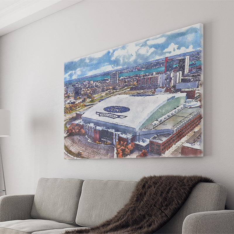 Lions Football Team Watercolor, Sport Art Prints Fan Gift, Canvas Prints Wall Art Decor