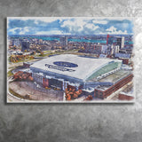 Lions Football Team Watercolor, Sport Art Prints Fan Gift, Canvas Prints Wall Art Decor