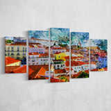 Lisbon 5 Pieces Canvas Prints Wall Art Decor - Painting Canvas, Mixed Canvas, Multi Panels