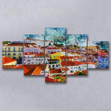 Lisbon 5 Pieces Canvas Prints Wall Art Decor - Painting Canvas, Mixed Canvas, Multi Panels