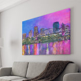 Little Rock Arkansas Usa Downtown Skyline City Art Watercolor Canvas Prints Wall Art Home Decor, Large Canvas