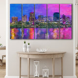 Little Rock Arkansas Usa Downtown Skyline 5 Pieces Extra Large Canvas Prints Wall Art Home Decor