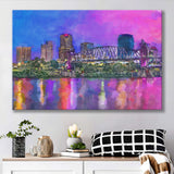Little Rock Arkansas Usa Downtown Skyline City Art Watercolor Canvas Prints Wall Art Home Decor, Large Canvas
