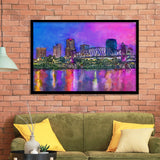 Little Rock Arkansas Usa Downtown Skyline City Art Watercolor Framed Art Prints Wall Art Decor,Framed Picture