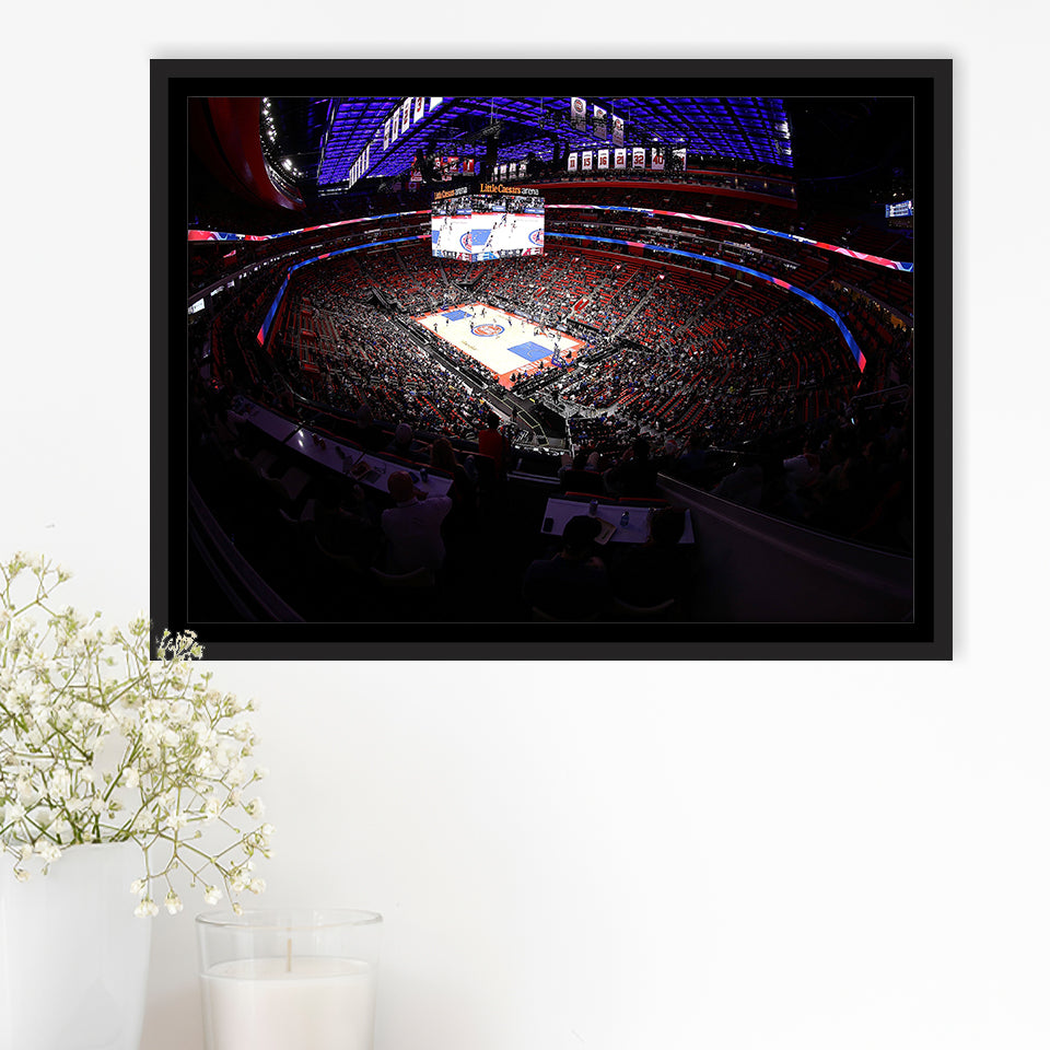 Little Caesars Arena in Michigan, Stadium Canvas, Sport Art, Gift for him, Framed Canvas Prints Wall Art Decor, Framed Picture