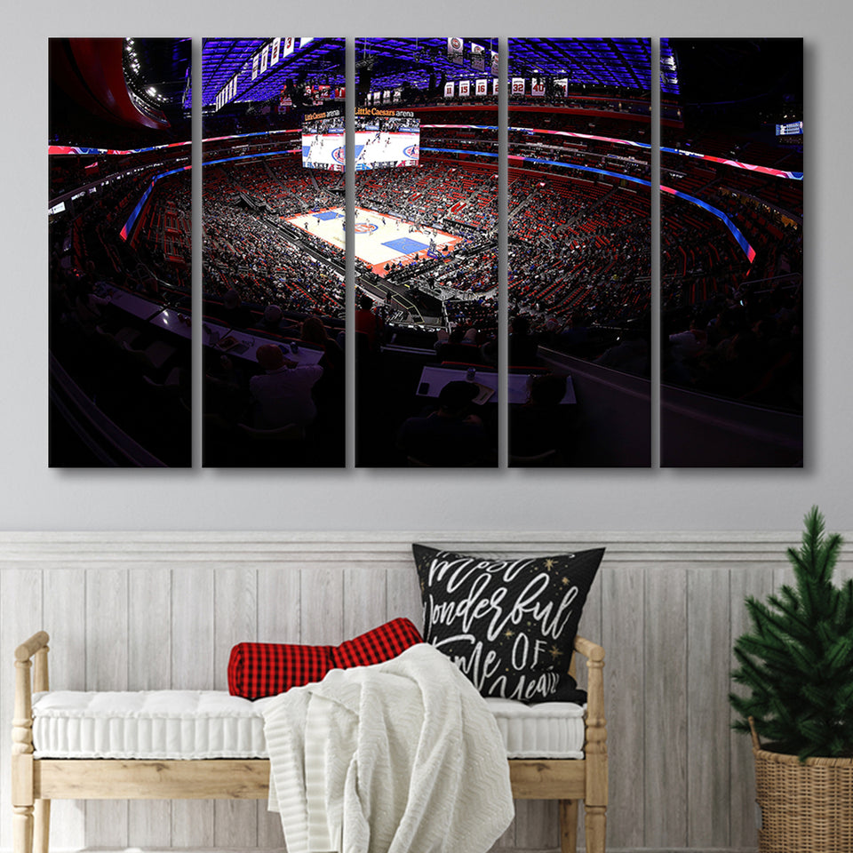 Little Caesars Arena in Michigan, Stadium Canvas, Sport Art, Gift for him, Multi Panels B, Canvas Prints Wall Art Decor