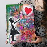 Little Girl With Balloon Canvas Prints Wall Art Decor - Painting Canvas, Home Decor, Art Print, Art For Sale