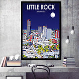 Little Rock AR Art V1, City Art Print, Framed Art Print Wall Art Home Decor, Framed Picture