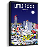 Little Rock AR Art V1, Large Canvas, Framed Canvas Print Wall Art Home Decor, Floating Frame