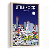 Little Rock AR Art V1, Large Canvas, Framed Canvas Print Wall Art Home Decor, Floating Frame