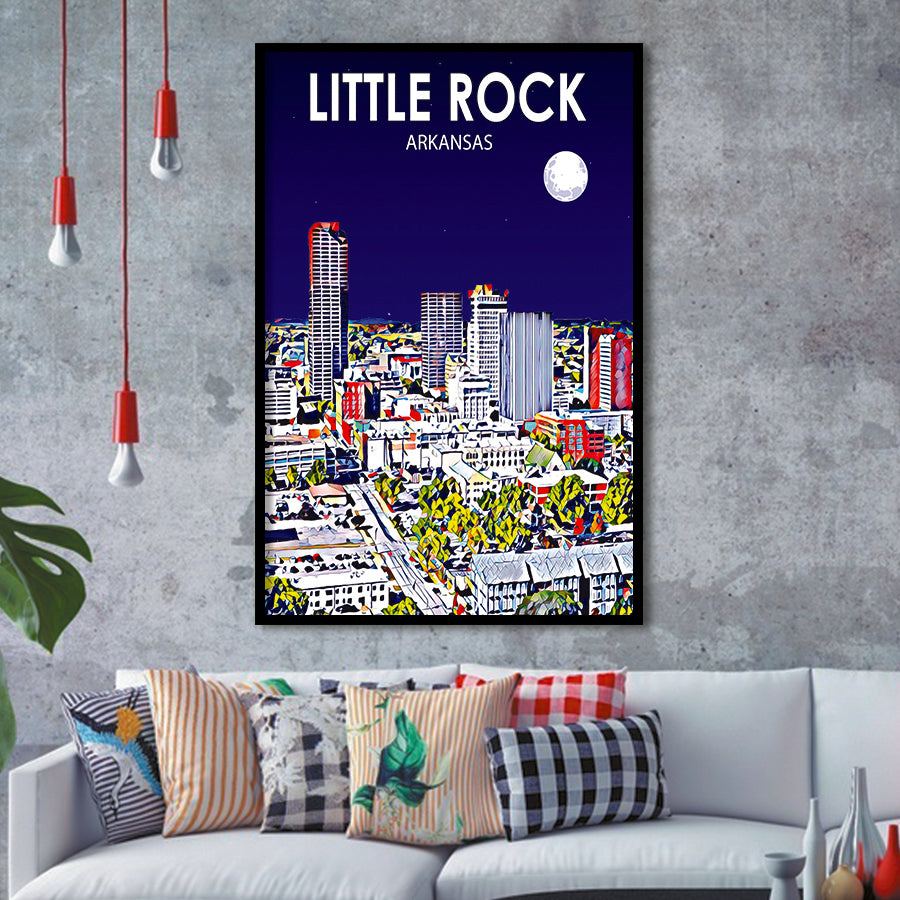 Little Rock AR Art V1, City Art Print, Framed Art Print Wall Art Home Decor, Framed Picture
