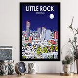 Little Rock AR Art V1, City Art Print, Framed Art Print Wall Art Home Decor, Framed Picture