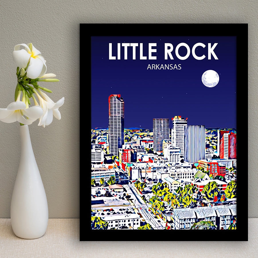Little Rock AR Art V1, City Art Print, Framed Art Print Wall Art Home Decor, Framed Picture