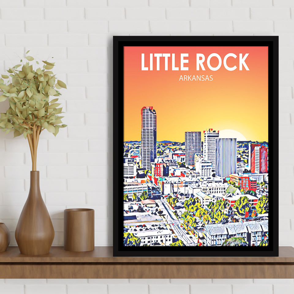 Little Rock AR Art, Large Canvas, Framed Canvas Print Wall Art Home Decor, Floating Frame