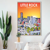 Little Rock AR Art, Large Canvas, Framed Canvas Print Wall Art Home Decor, Floating Frame