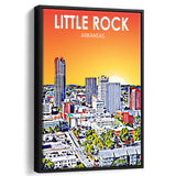 Little Rock AR Art, Large Canvas, Framed Canvas Print Wall Art Home Decor, Floating Frame