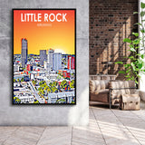 Little Rock AR Art, Large Canvas, Framed Canvas Print Wall Art Home Decor, Floating Frame