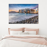 Little Venice After Sunset In Mykonos Canvas Wall Art - Canvas Prints, Prints for Sale, Canvas Painting, Canvas On Sale