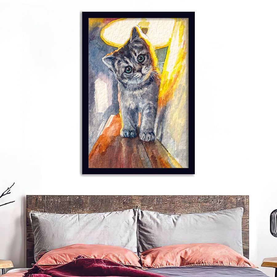 Little Baby Cat Framed Wall Art - Framed Prints, Print for Sale, Painting Prints, Art Prints