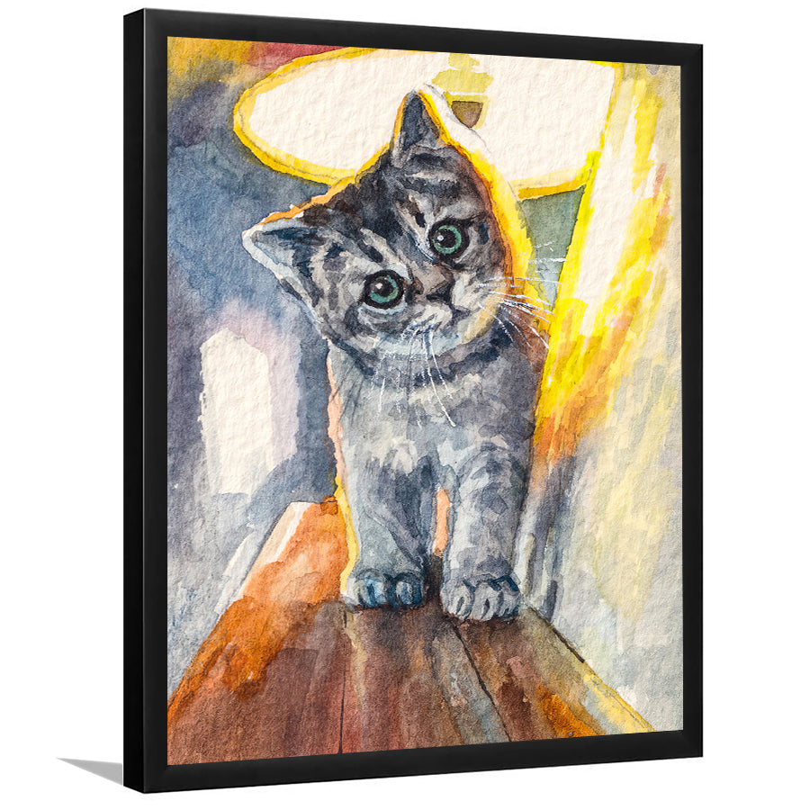 Little Baby Cat Framed Wall Art - Framed Prints, Print for Sale, Painting Prints, Art Prints