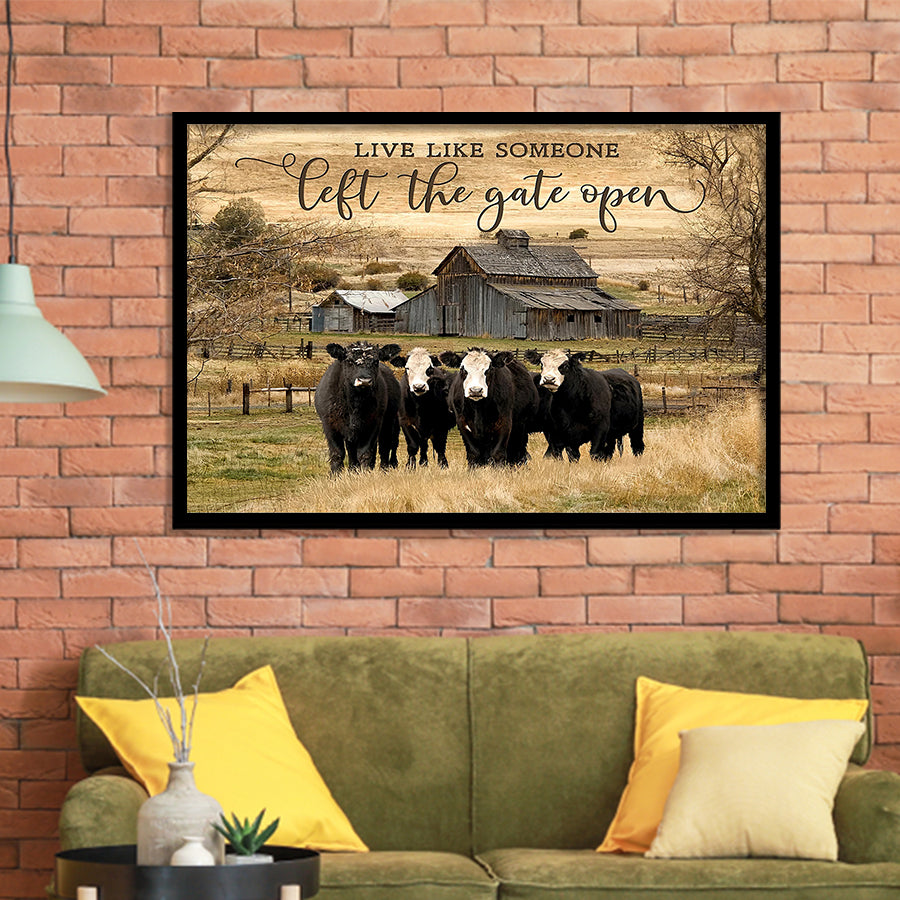 Live Like Someone Left The Gate Open Framed Art Prints Wall Art Decor - Painting Prints, Framed Picture