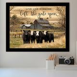 Live Like Someone Left The Gate Open Framed Art Prints Wall Art Decor - Painting Prints, Framed Picture