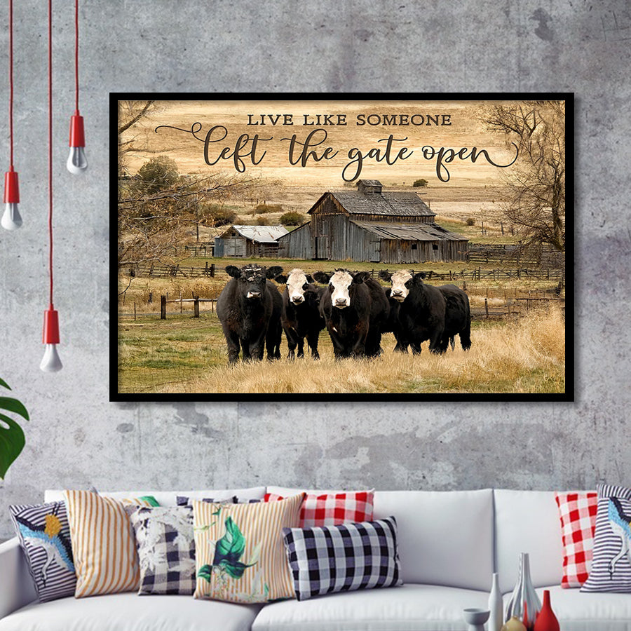 Live Like Someone Left The Gate Open Framed Art Prints Wall Art Decor - Painting Prints, Framed Picture