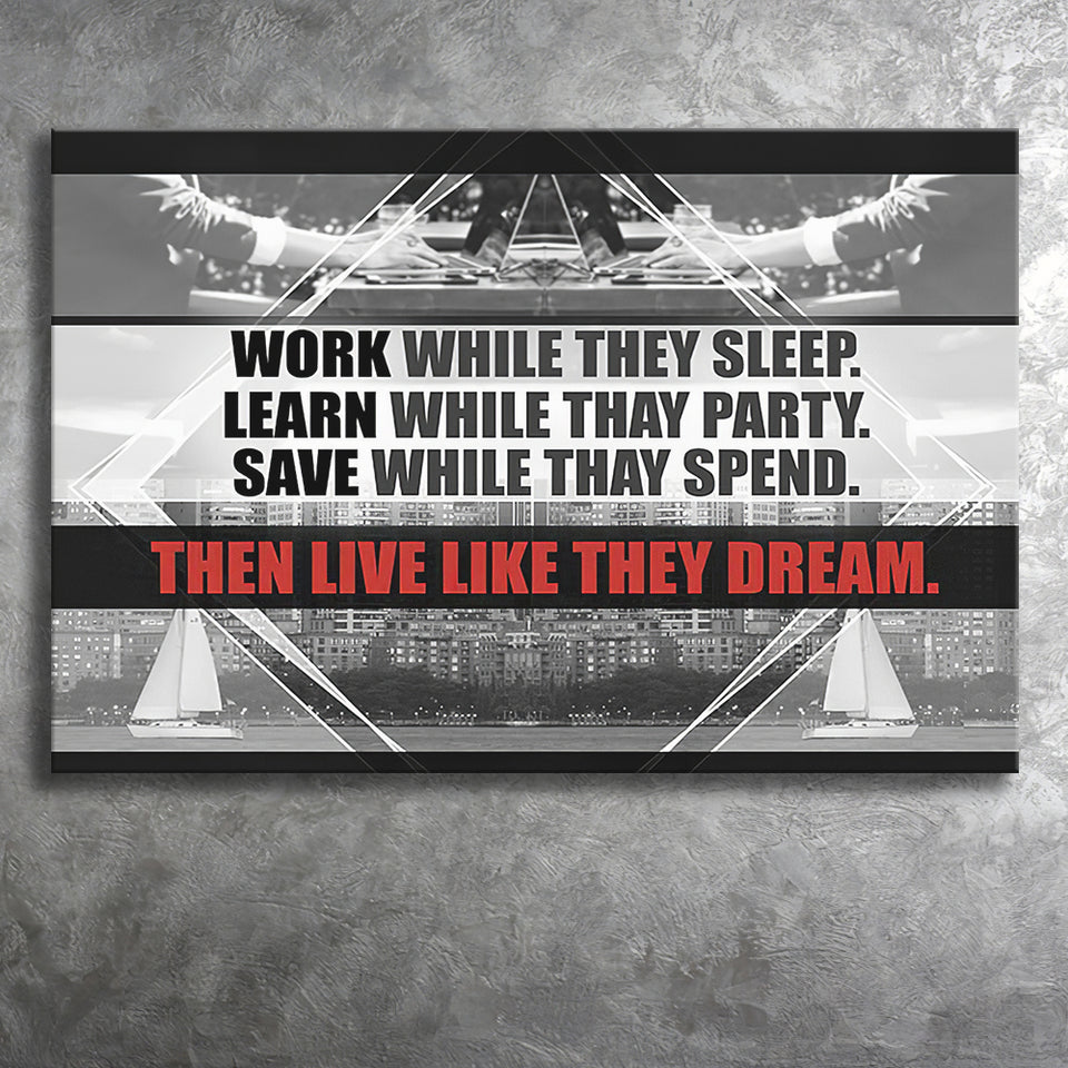 Live Like They Dream Canvas Prints Wall Art - Painting Canvas,Office Business Motivation Art, Wall Decor