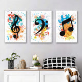 Lively Notes Canvas Set of 3 Piece Canvas Prints Wall Art Decor