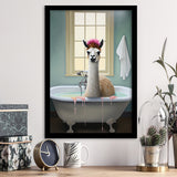 Llama In Bathtube Bathroom Art Funny Llama Painting V2, Painting Art, Framed Art Prints Wall Decor