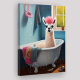 Llama In Bathtube Bathroom Art Funny Llama Painting, Painting Art, Canvas Prints Wall Art Home Decor